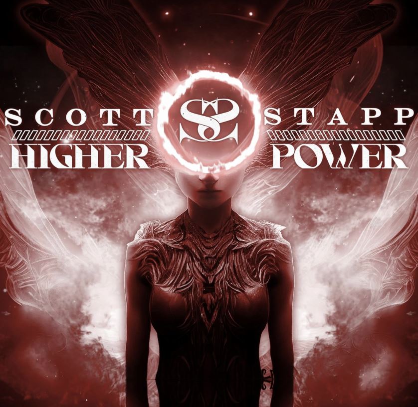 Das Albumcover "Higher Power" von Scott Stapp zeigt einen Menschen. Über seinem Gesicht liegen die Initialen des Musikers in einem Kreis. Das Bild ist in rot gehalten.