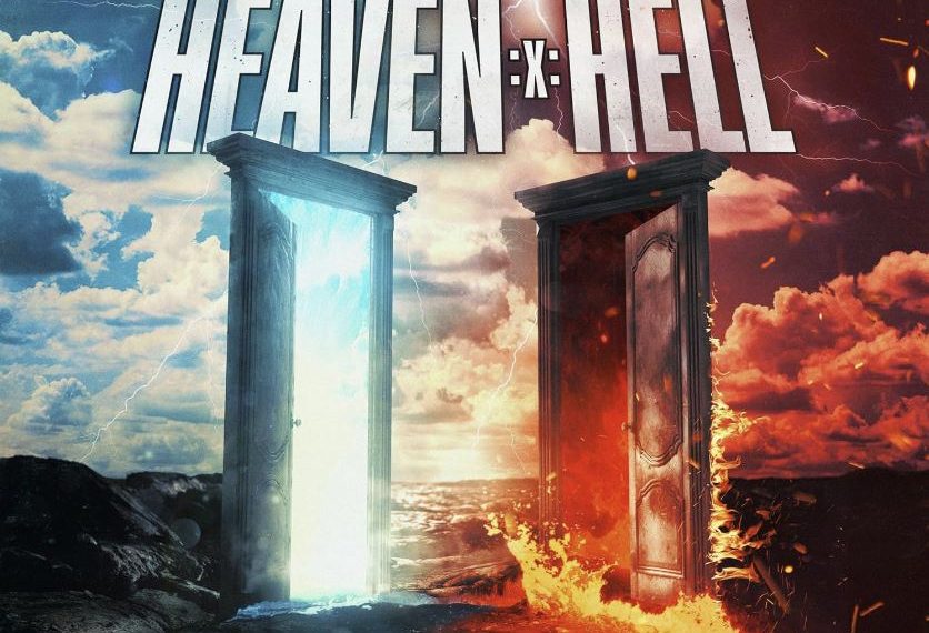 Das Albumcover "Heaven :x: Hell" von Sum 41 zeigt zwei Türen, die einmal zum Himmel und zum anderen zur Hölle führen.